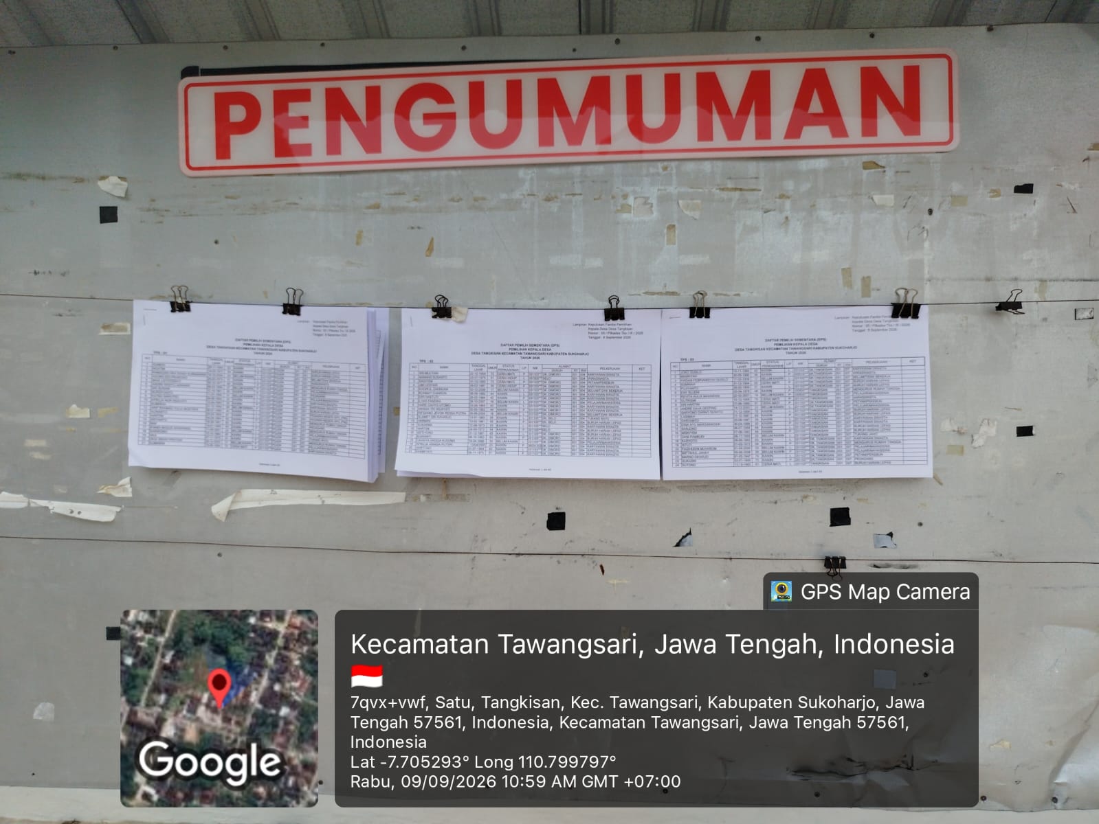 INFORMASI DAFTAR PEMILIH SEMENTARA DESA TANGKISAN